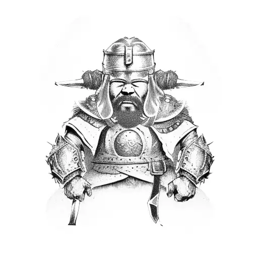 Dwarf Warrior With Armour And Weapons
