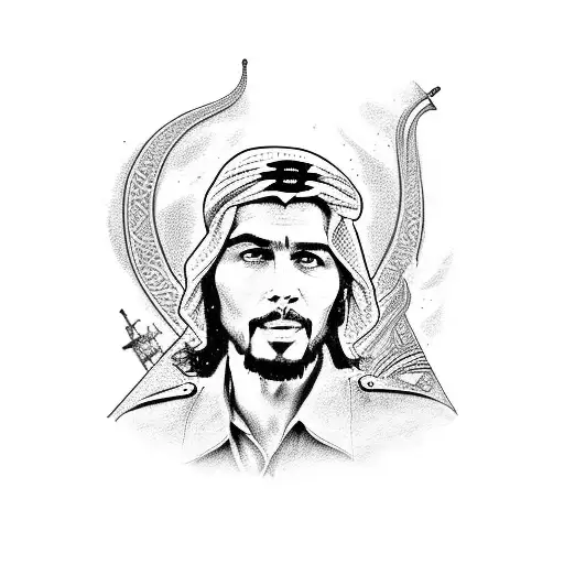 Arabic Style With Che Guevara In Is And Well As Soviate Insignia