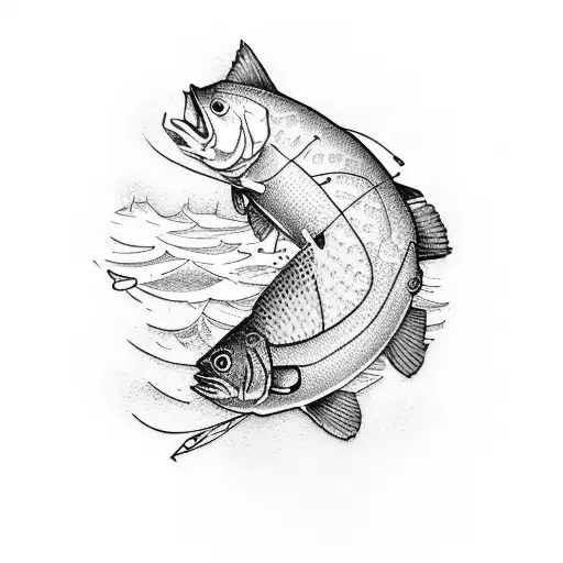 Outline Of A Man Fishing