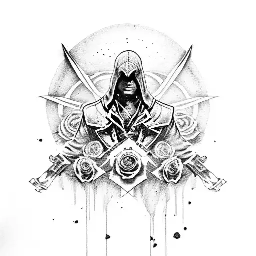 Assassins Creed Black Flag With Roses