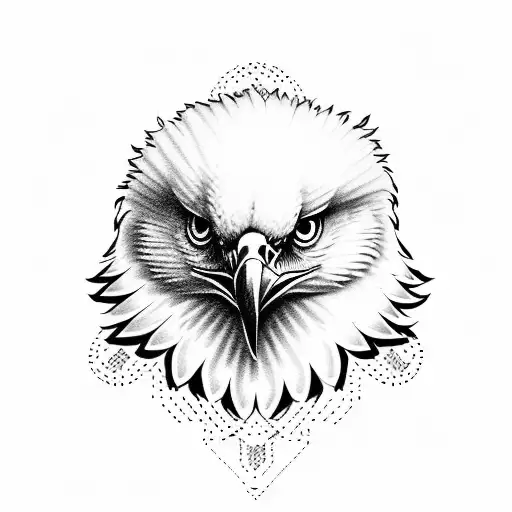 Design A Dotwork Tattoo Featuring A Music-related Scene With An Eagle