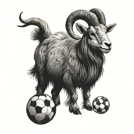 A Goat Wearing A Soccer Jersey With A Cross Pendant Around Its Neck