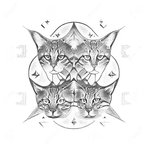 Gemini Zodiac Sign In The Form Of Egyptian Cats