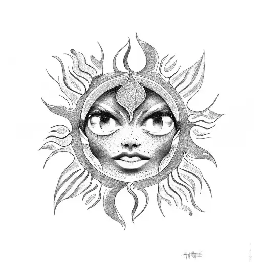 Sun And Wrap Around Leaves