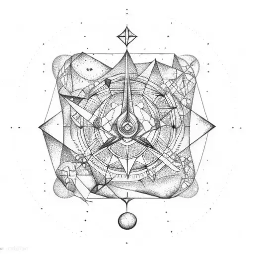 Abstract Line Anchor Made From Stars Creating Constellation Design