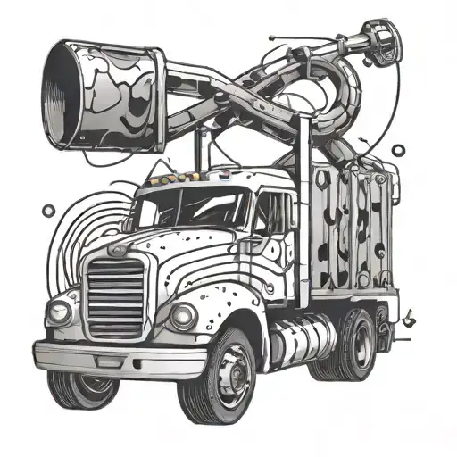 A Stylized Music Note Intertwined With A Logistic Truck