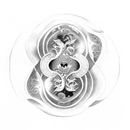 Space And Ocean Inside Ying Yang Symbol