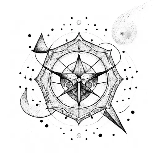 Abstract Anchor Made From Stars Creating Constellation Design