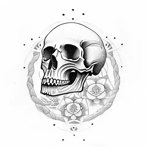 Skull Mandala With Big Skull To Smaller And Smaller