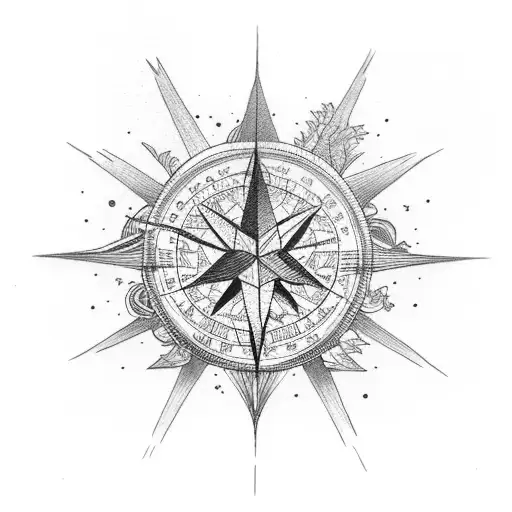 Forest With Lake And Compass