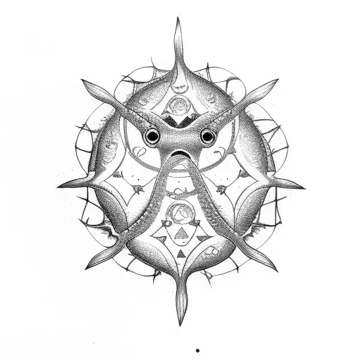 Zodiac Fish And 6 Dots