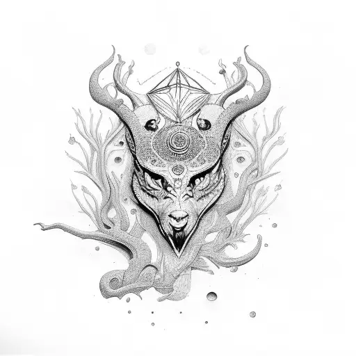 Ornemental Amulet Nature Thin Line