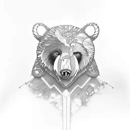 Cub With Fearsome Bear