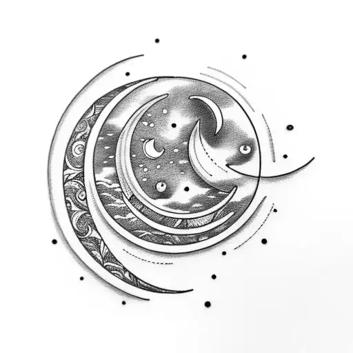 Crescent Moon With Lilly