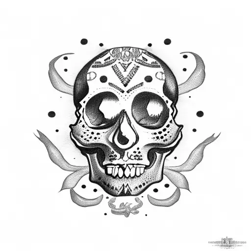 Mexicano Skull With Money