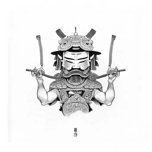 Samurai With Mushrooms