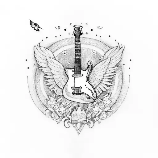 Guitar With Bluebirds