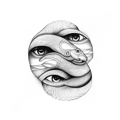 Street Snake Woman Face 3 Eyes Yingyang