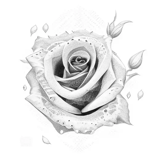 Small Black And White Rose