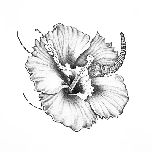 Hibiscus Flower And Scorpion