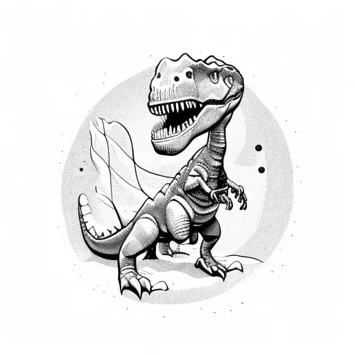 Dinosaur Holding Tinkerbells Hand