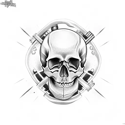 Skull With Wrench Crossbones