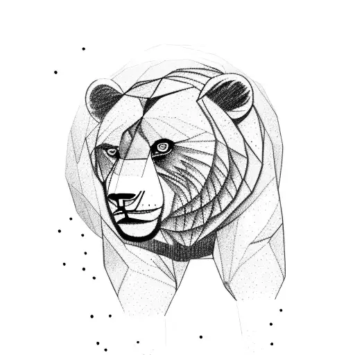 Bear In Forest With 2 Baby Lions And A Baby Ram