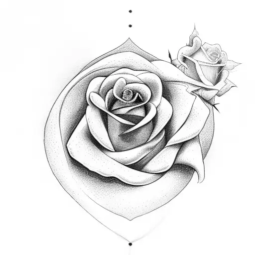 Two Wings On Both Sides And A Rose In The Middle