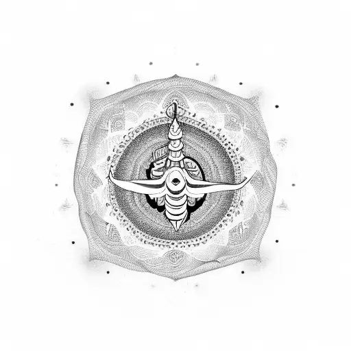 Mandala With Indian God Shiva