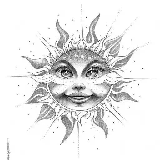 The Most Beautiful Sun In The World With A Face And The Words Sun-kissed