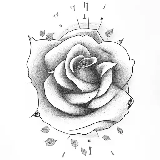 Clouds Roses And Clock