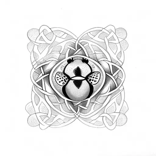 Flower Celtic Love Knot With Lady Bug