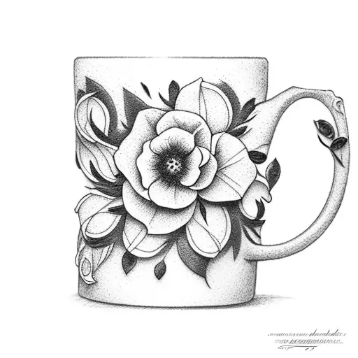 Coffee Mug With Jasmin Flower