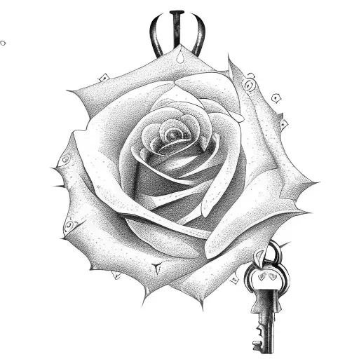 Lock And Key With Rose