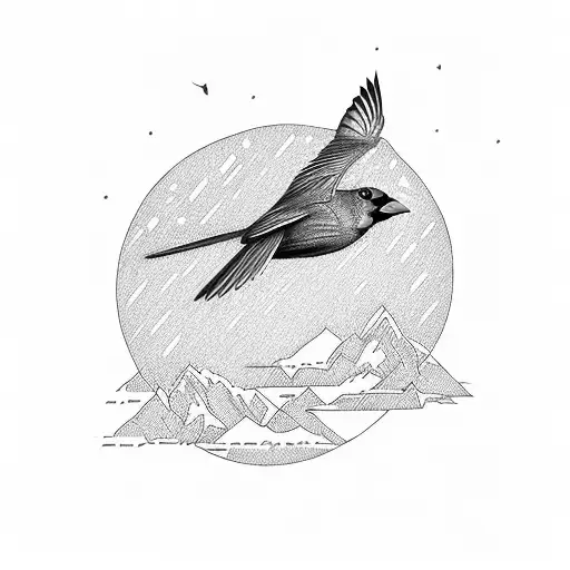 Northern Cardinal Flying Away From Cage