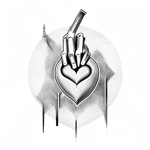 A Heart Made With The Fingers Of Father And Son