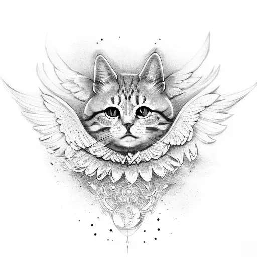 Cute Yellow Cat Wings