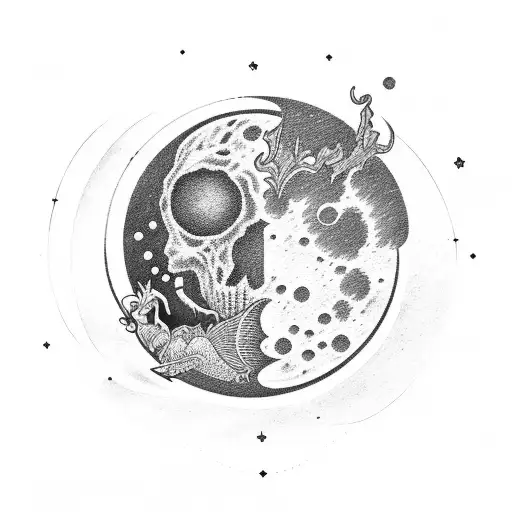 Moon With Letters D And F