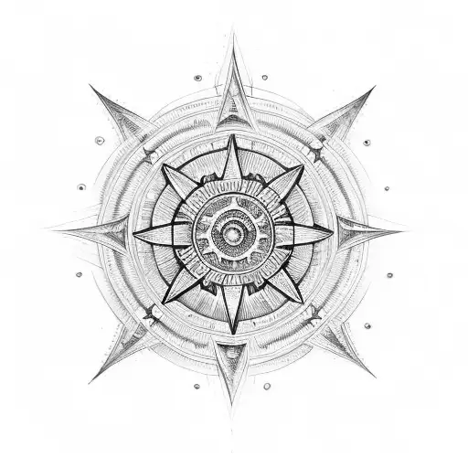 Warrior Helmet Inside Mandala Compass