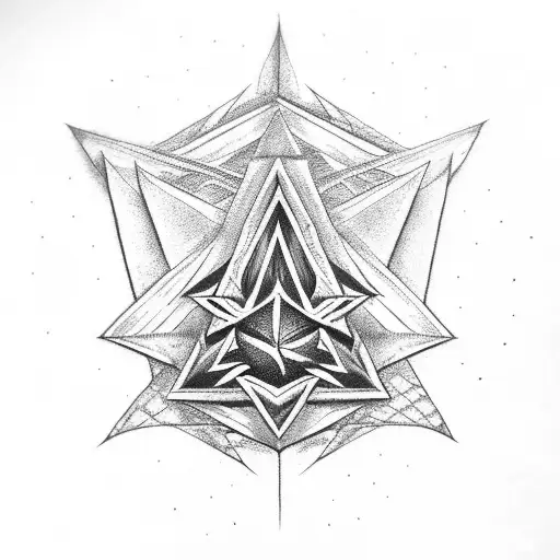 Valknut Symbol With Two Crows