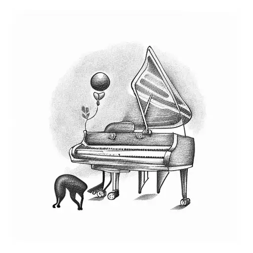 A Black Cat Playing A Piano With Car Keys As The Piano Keys
