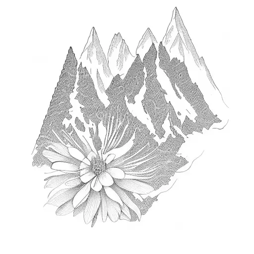 Western Flowers And Mountains