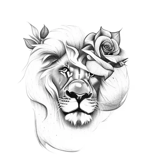 Lion With Roses And Sidhu Moosewala
