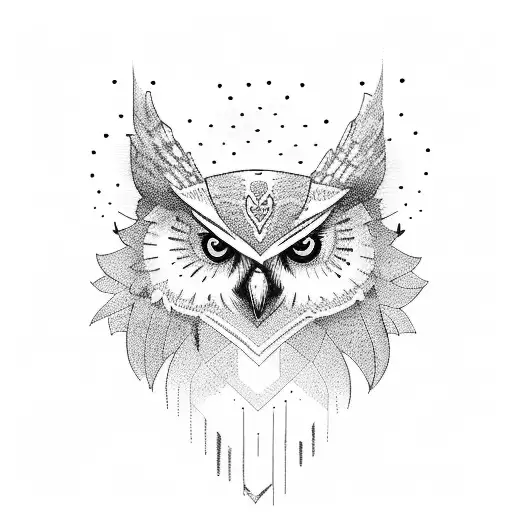 Union Of Owl Head With Wolf Head