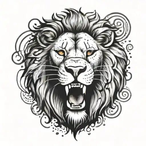 Basketball Lion Face And 1989 Numbers And Music Notes