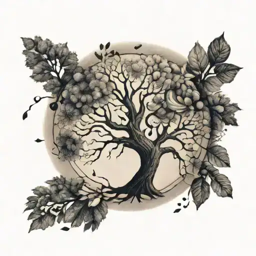 Family Tree With Each Branch Representing A Different Family Member's Occupation