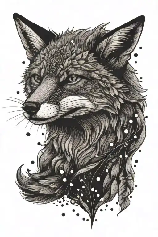 Fox Head With A Bee Landing On His Nose