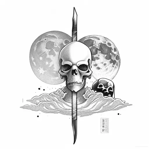 Grim Reaper With The Moon As The Blade Of His Sickle