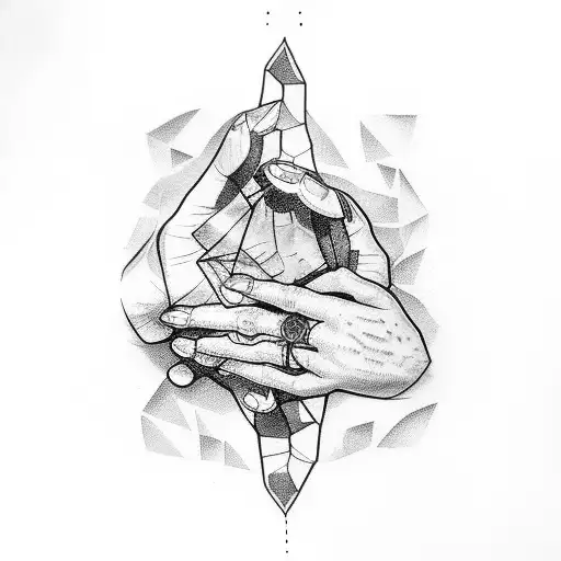 Hand Holding Broken Glass