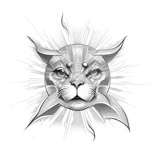 Letter E With Sun Rays